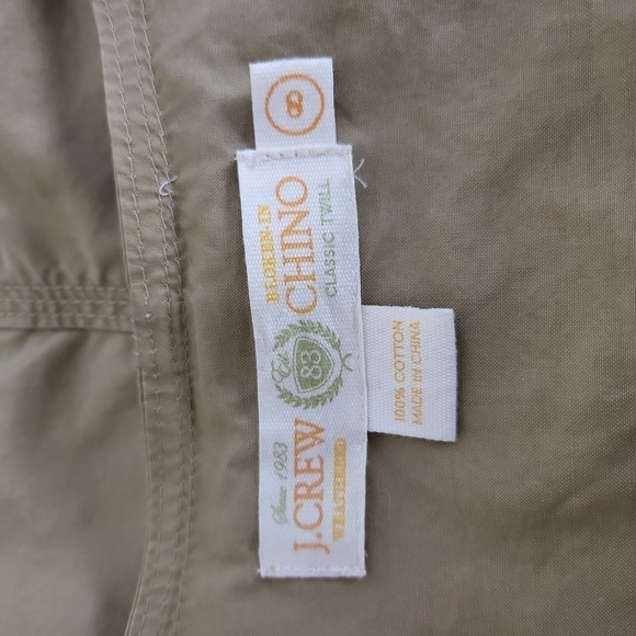 J. Crew Khaki Twill Chino Braided Trim Utility Jacket Size 8 - Picture 6 of 6